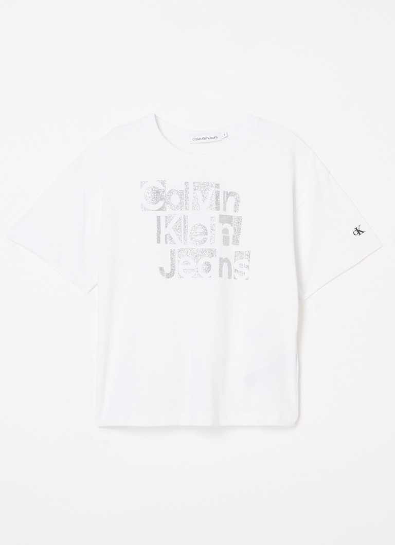 Tricou Calvin Klein cu imprimeu sclipici