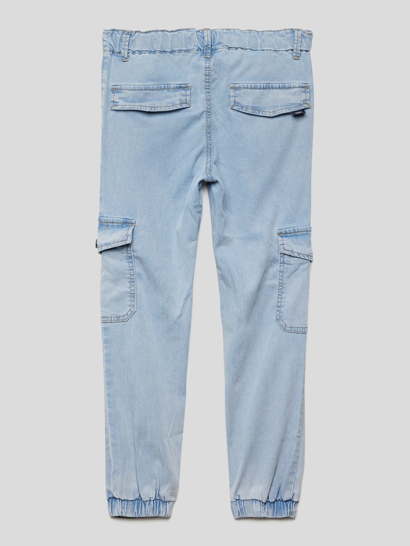 Cargohose mit elastischem Bund in jeans