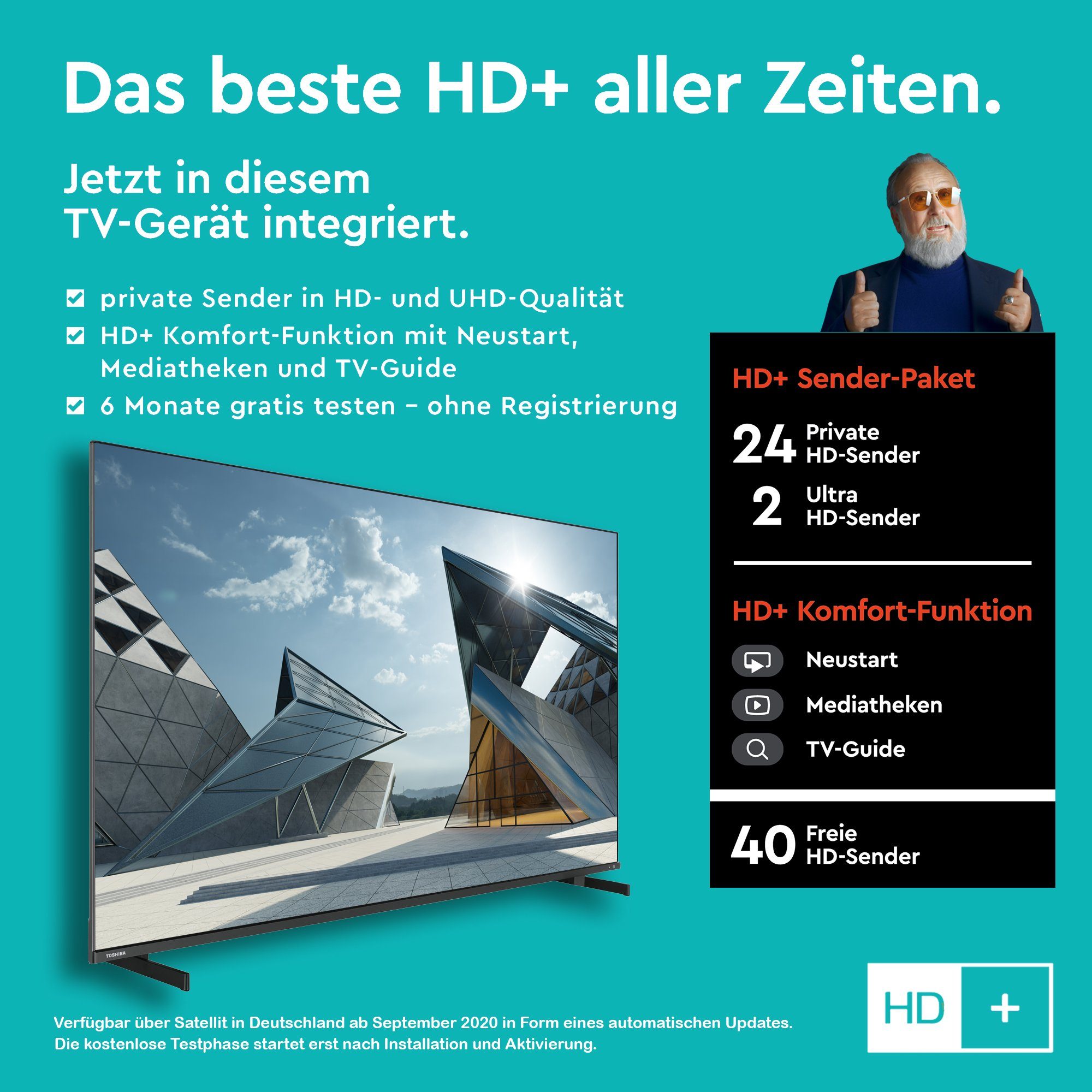 Toshiba 65QL5D63DAY QLED-Fernseher (164 cm/65 Zoll, 4K Ultra HD, Smart TV, HDR Dolby Vision, Triple-Tuner, Sound by Onkyo - Inkl. 6 Monate HD)