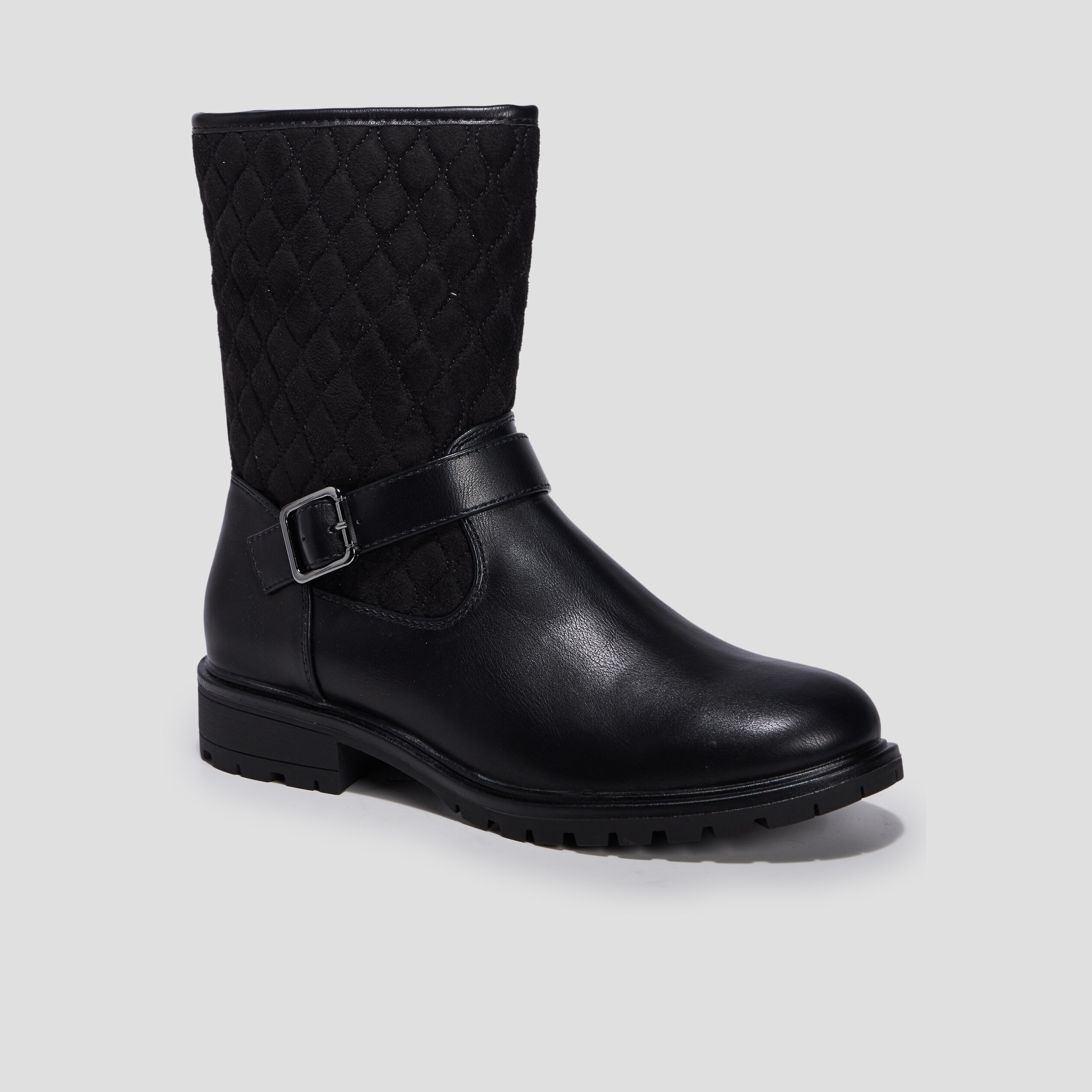 Bottines matelassées noir femme | La Halle