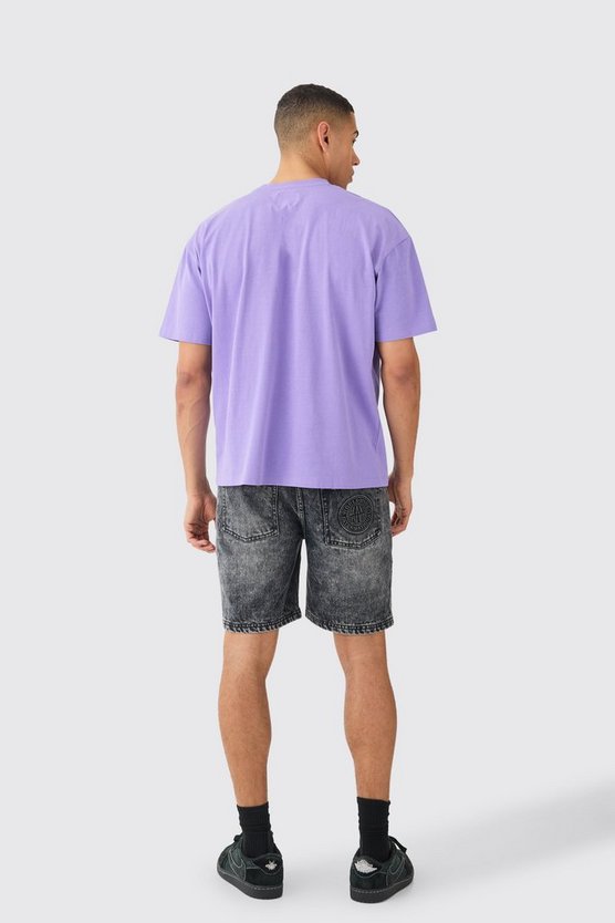 Geprägte Slim-Fit Jeansshorts mit Man-Tasche