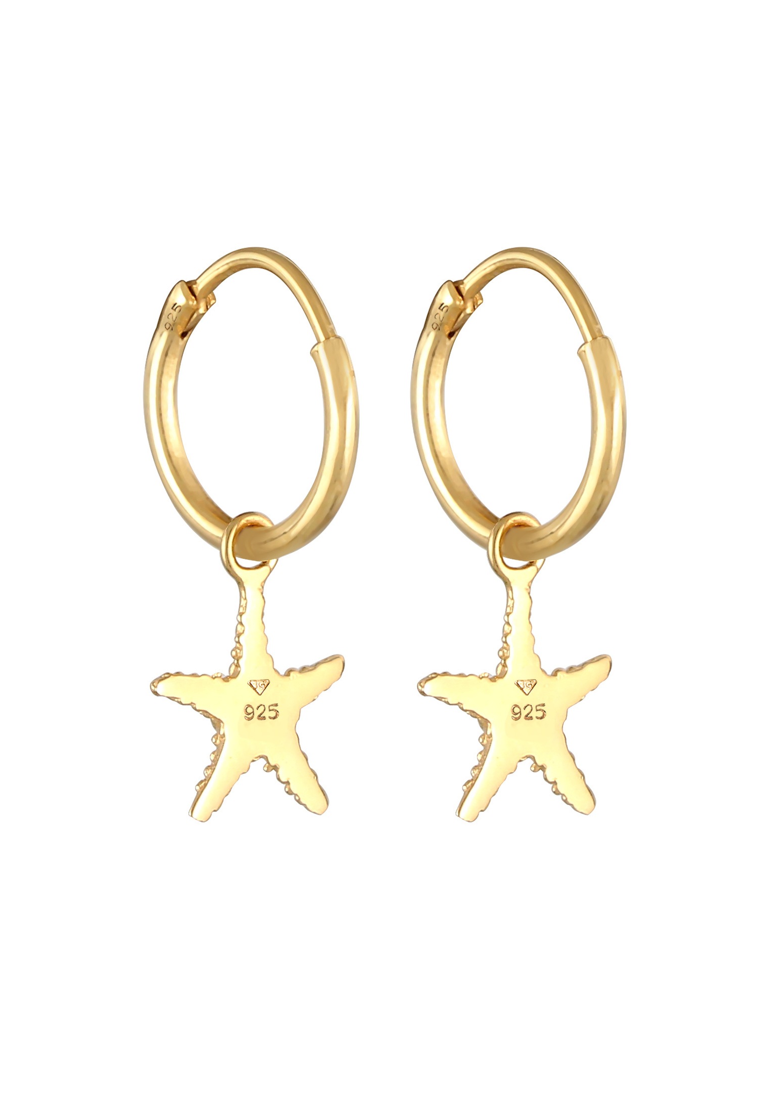Elli Creole Starfish Pendants Beach Summer Trend uhani za ženske - (925/1000) srebro