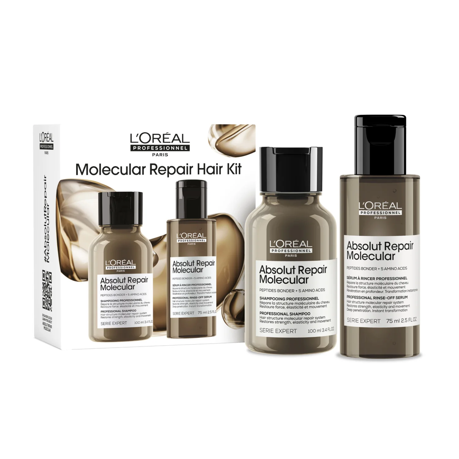 EKSPERT-SERIE Ny Absolut Repair Molecular Mini Duo Kit Sjampo + Flytende Balsam - Gavesett for hår