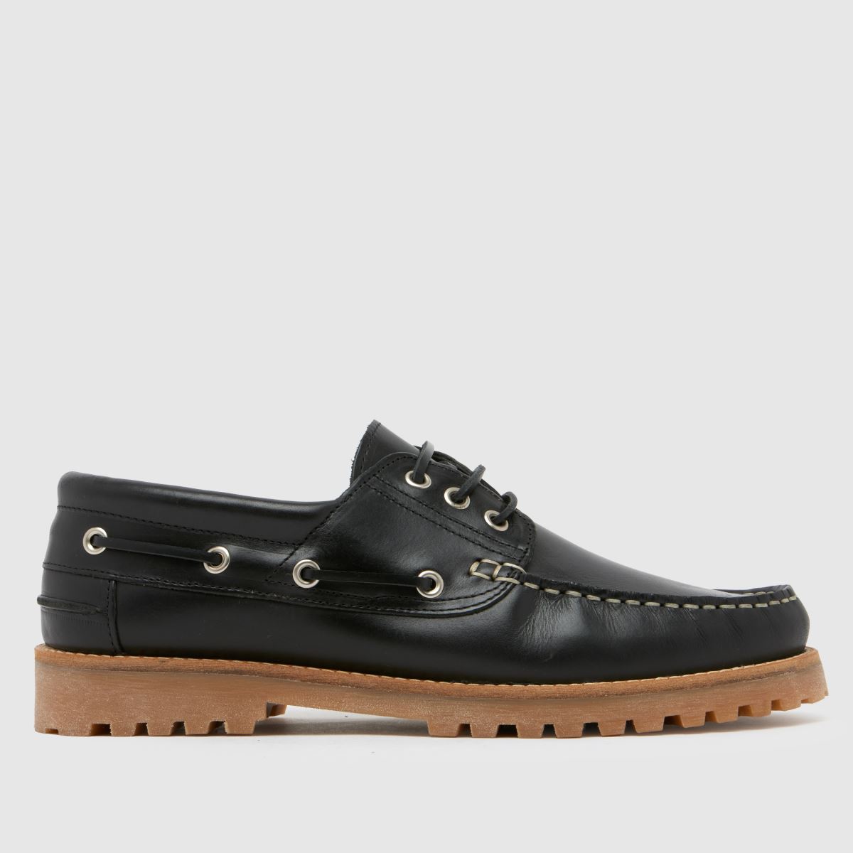 Schuh Princeton – Svarta båtskor i läder
