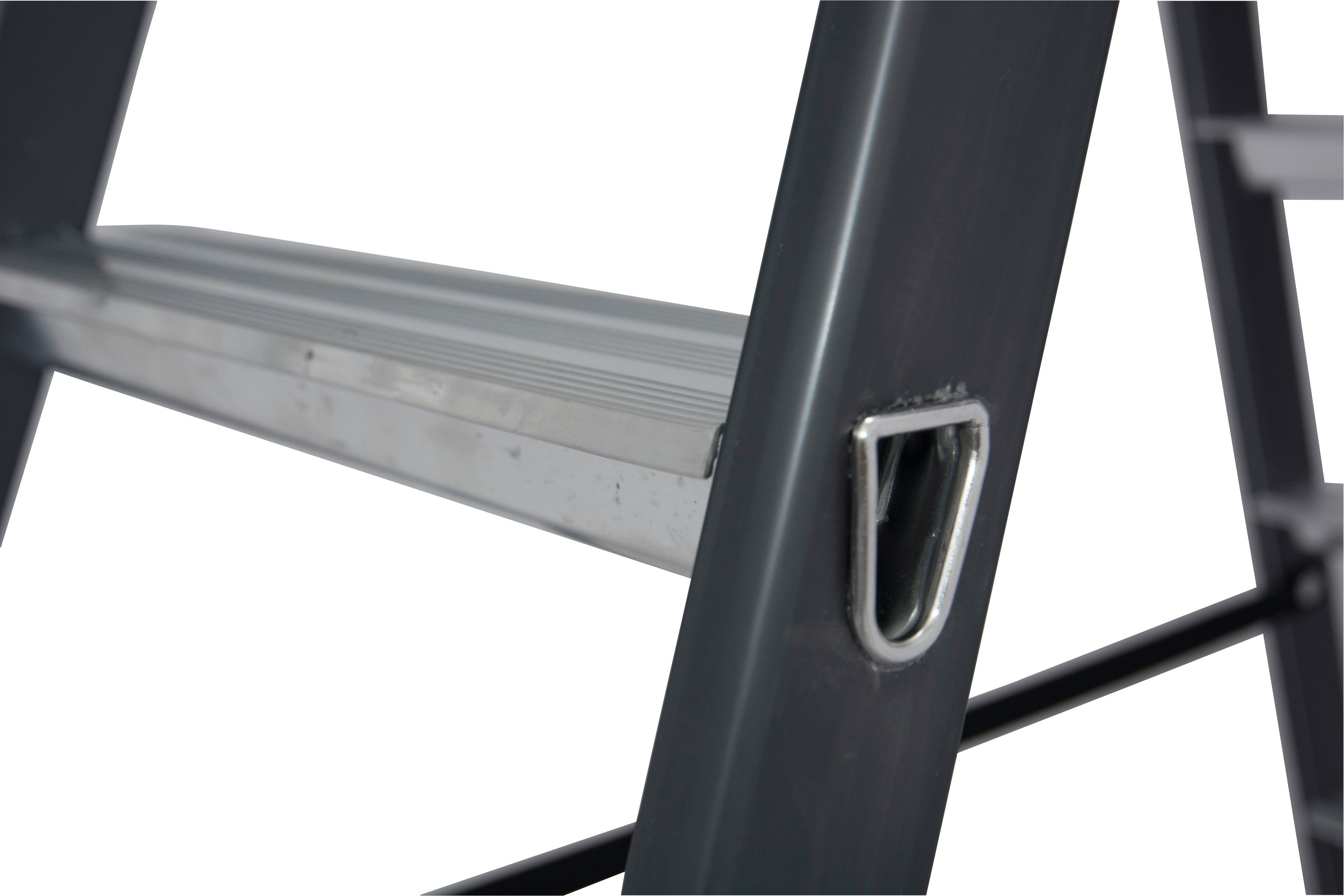 KRAUSE Doppelleiter SePro D, Alu eloxiert, 2x4 Stufen, Arbeitshöe ca. 241 cm