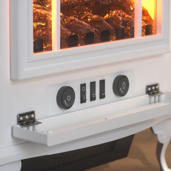 Kamin Elektro Heizer YH20, 2.000 W, weiß