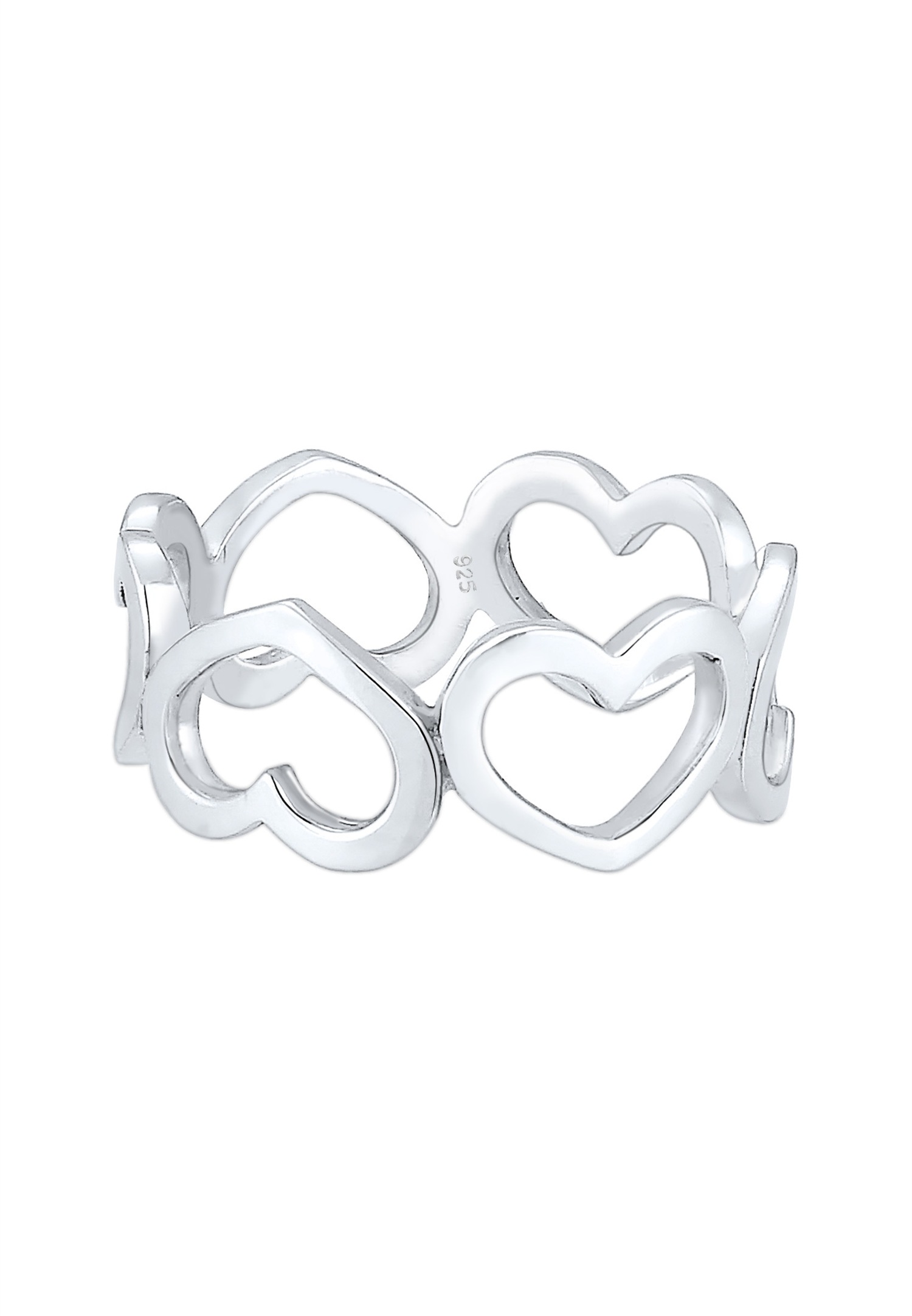 Anillo moderno Elli para mujer con símbolo de corazón calado en plata de ley 925