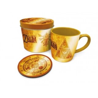 Pyramid Geschenkset (Tasse & Untersetzer in Geschenkdose) - The Legend of Zelda (Goldenes Triforce)