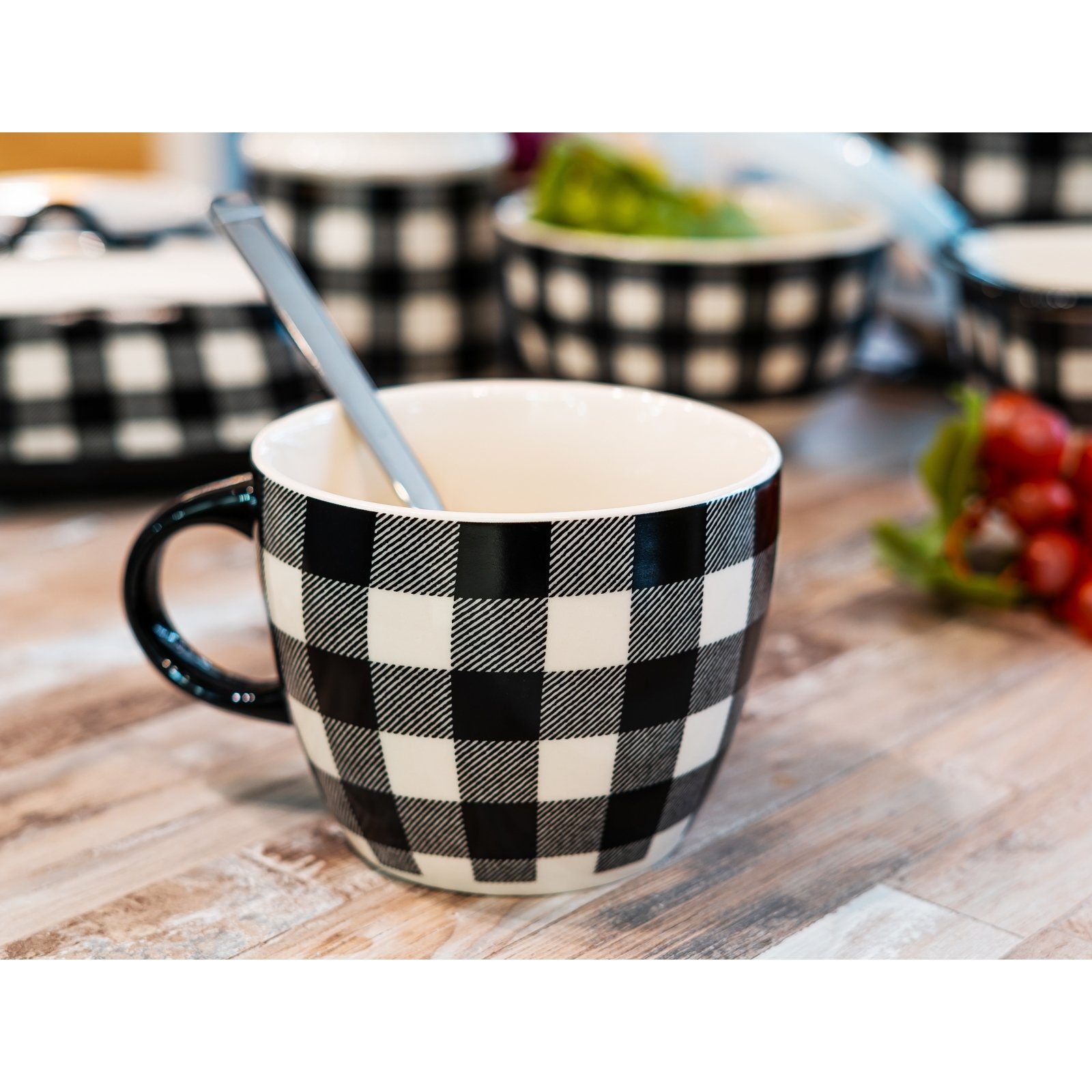Neuetischkultur Suppenschüssel Suppentasse 0,5 Liter Keramik gemustert, Keramik, (1-tlg)