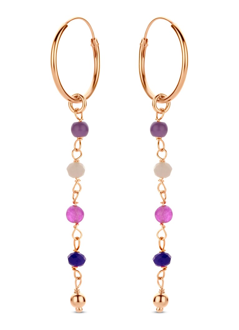 Casa Jewelry Lovely Lavender gold-plated hoop earrings
