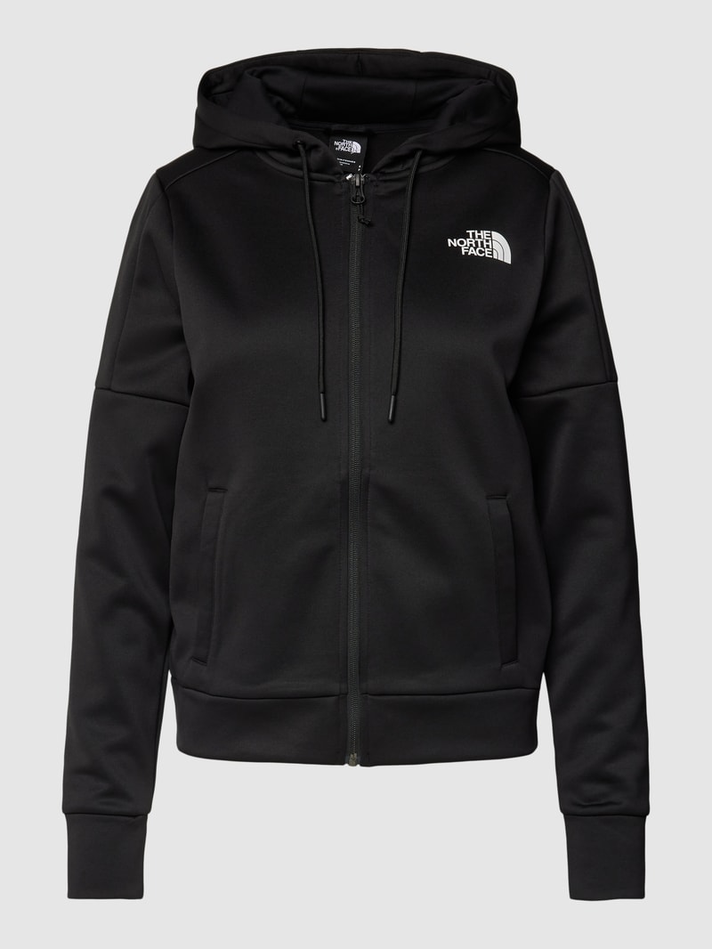 Sweatjacke mit Label-Print Modell 'REAXION' in schwarz