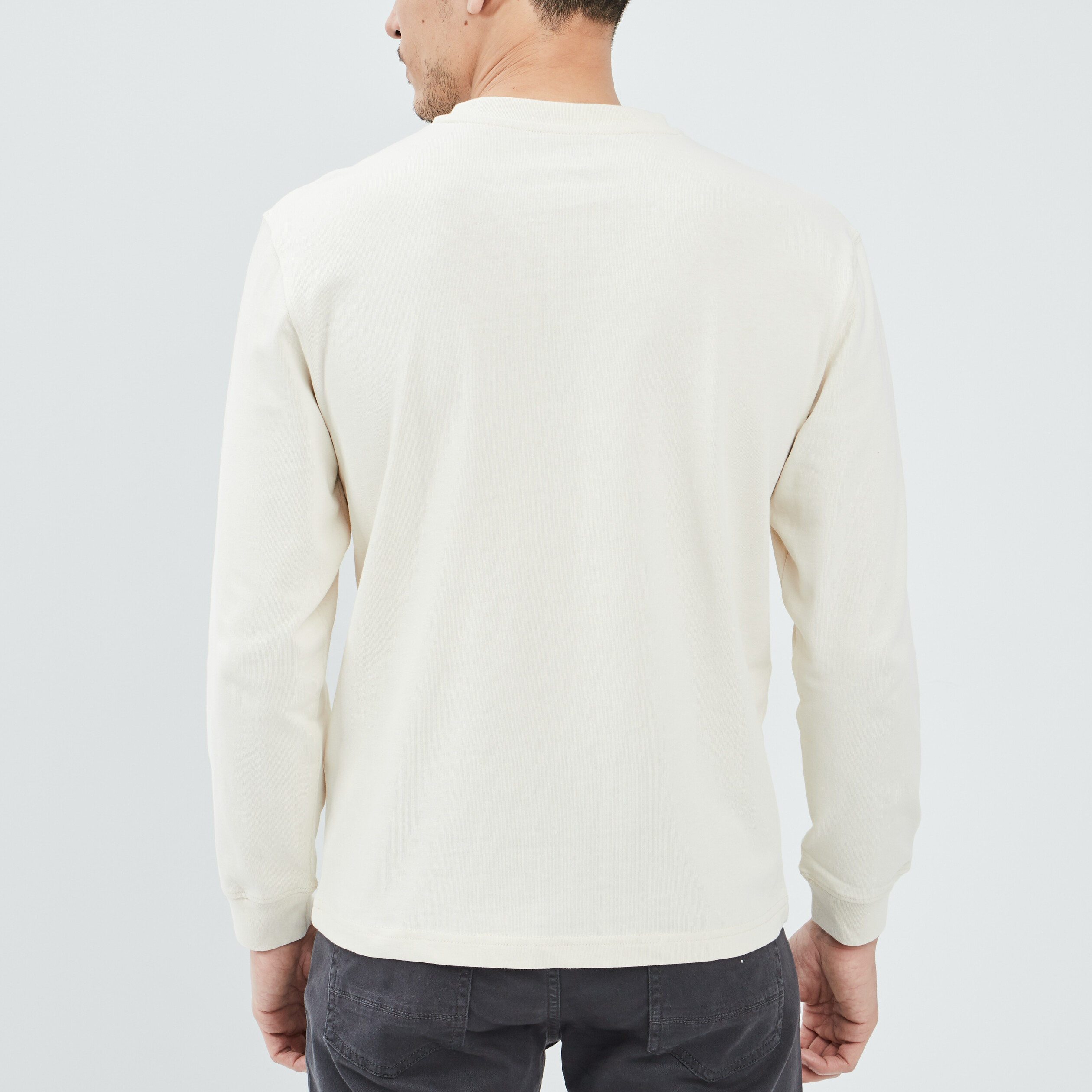 T-shirt manches longues creme homme | La Halle