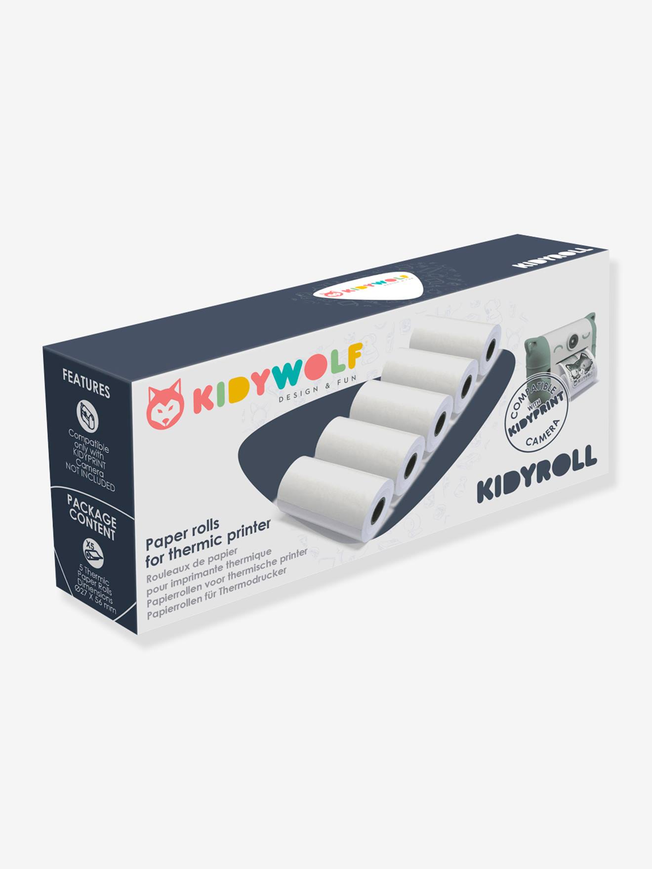 Kidywolf Nachfüllpapier für Sofortbild-Kamera KIDYROLL KIDYWOLF - weiß