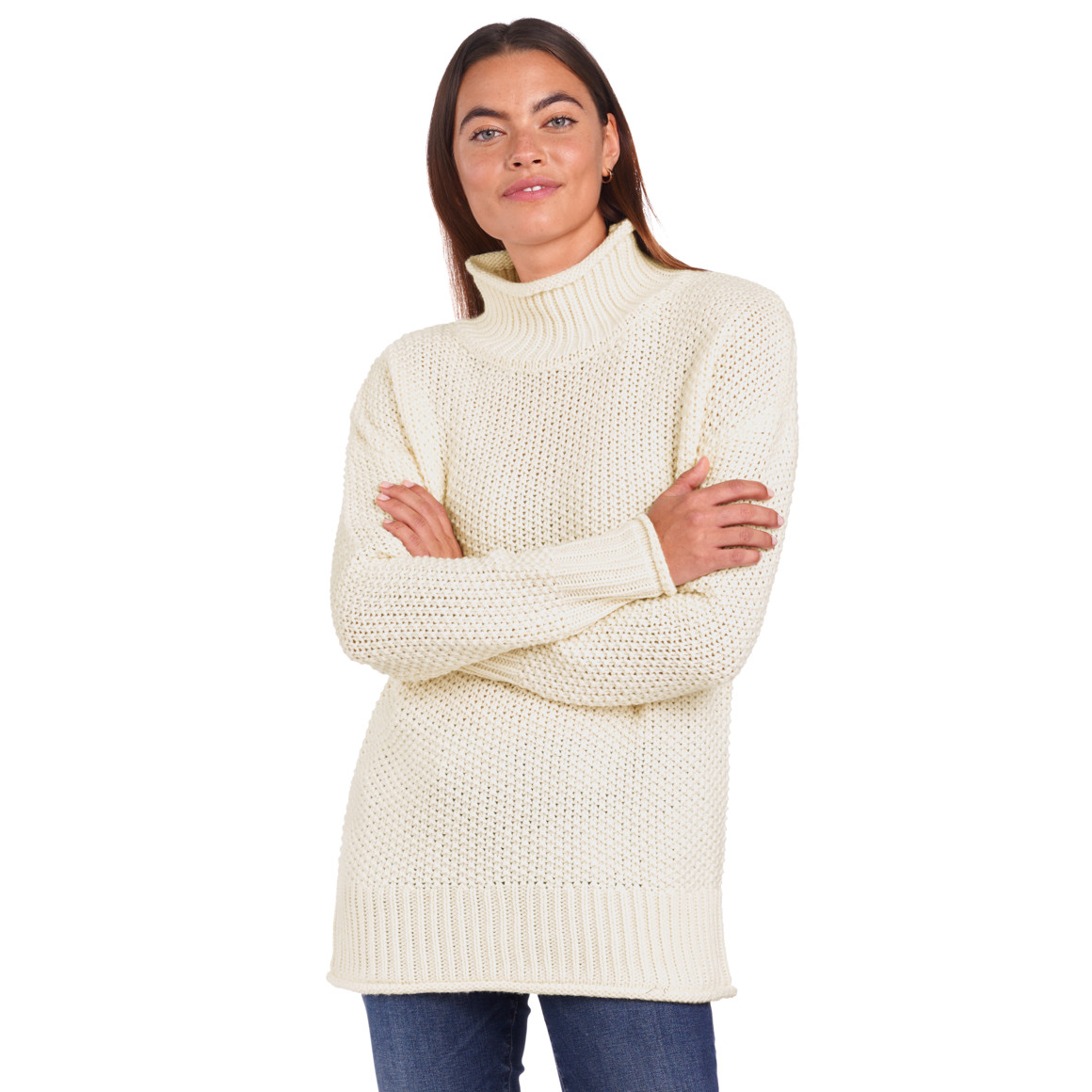 Damen Strickpullover mit Stehkragen