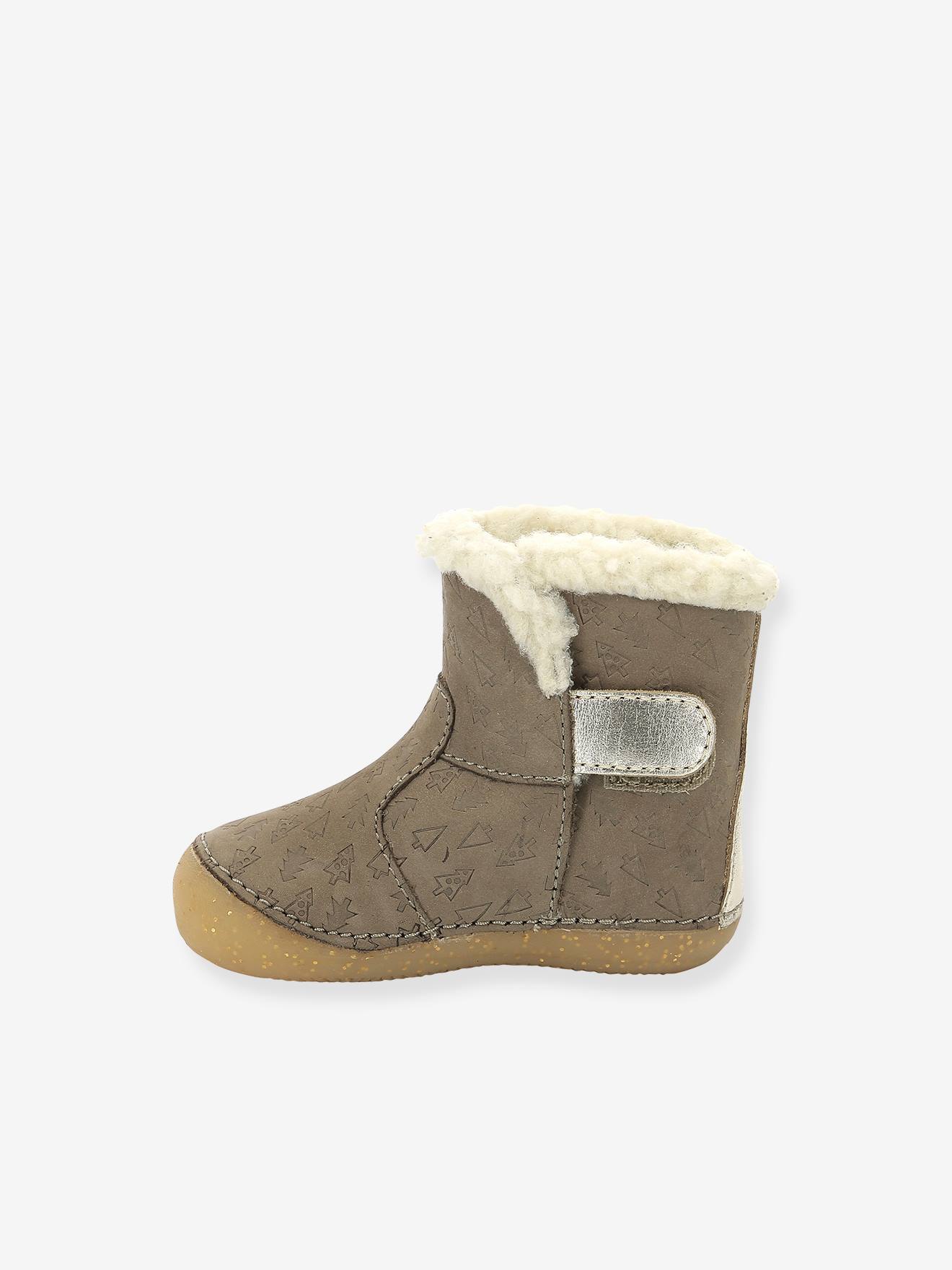 Bottillons fourrés bébé fille So Windy KICKERS® 1ers pas beige