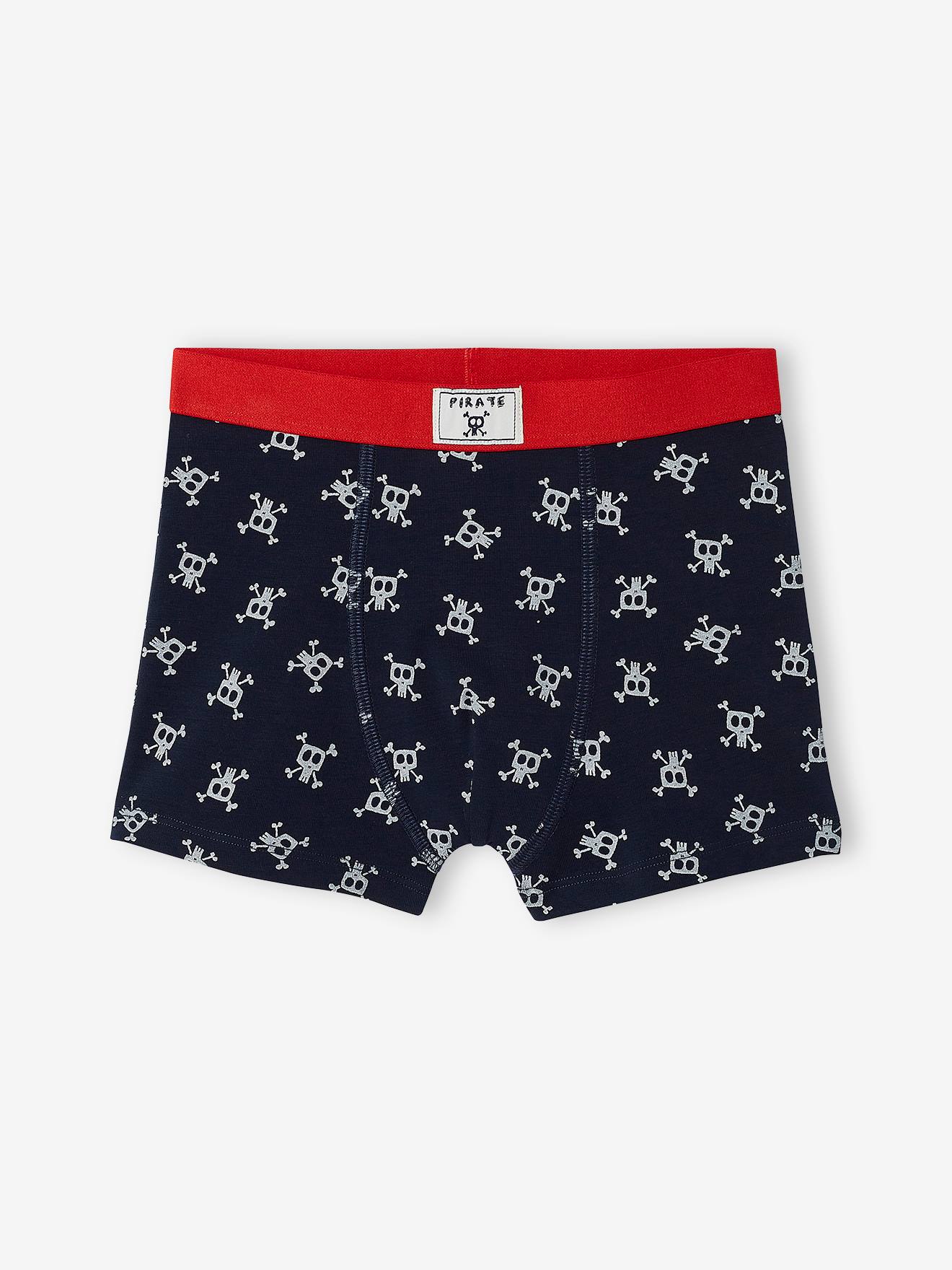 Vertbaudet 5er-Pack Jungen Boxershorts, Piraten Oeko-Tex - pack marine/rot