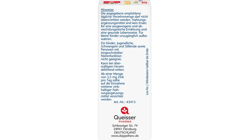 Doppelherz Vitamin C 500 + Zink Direct + D3 Depot