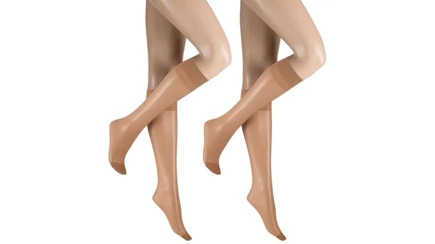 Hudson Damen Kniestrümpfe Lilly Lafina 15 DEN 2er Pack make-up