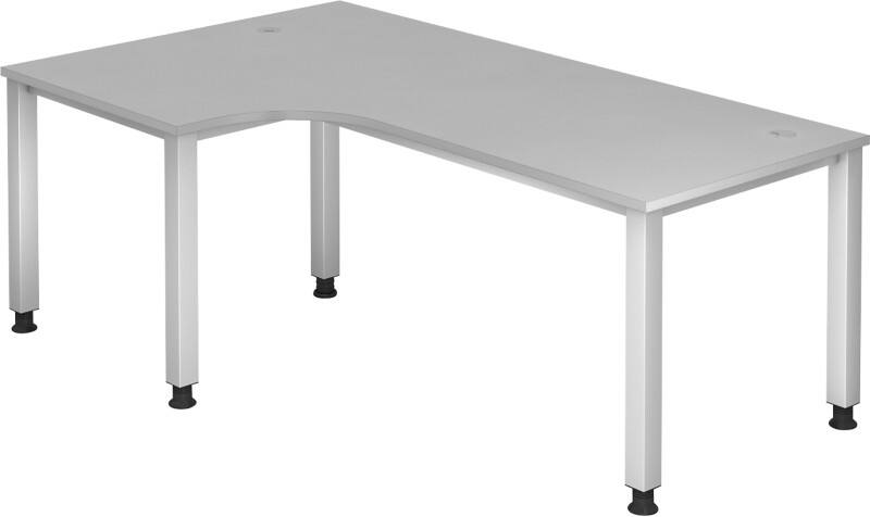 Hammerbacher VQS82/5 Q Serie Schreibtisch Rechteckig Holz Silber 4 Füße 1.200 x 2.000 x 685 mm
