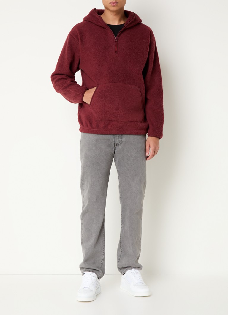 Levi's Fleece Hoodie with Half Zip and Hood