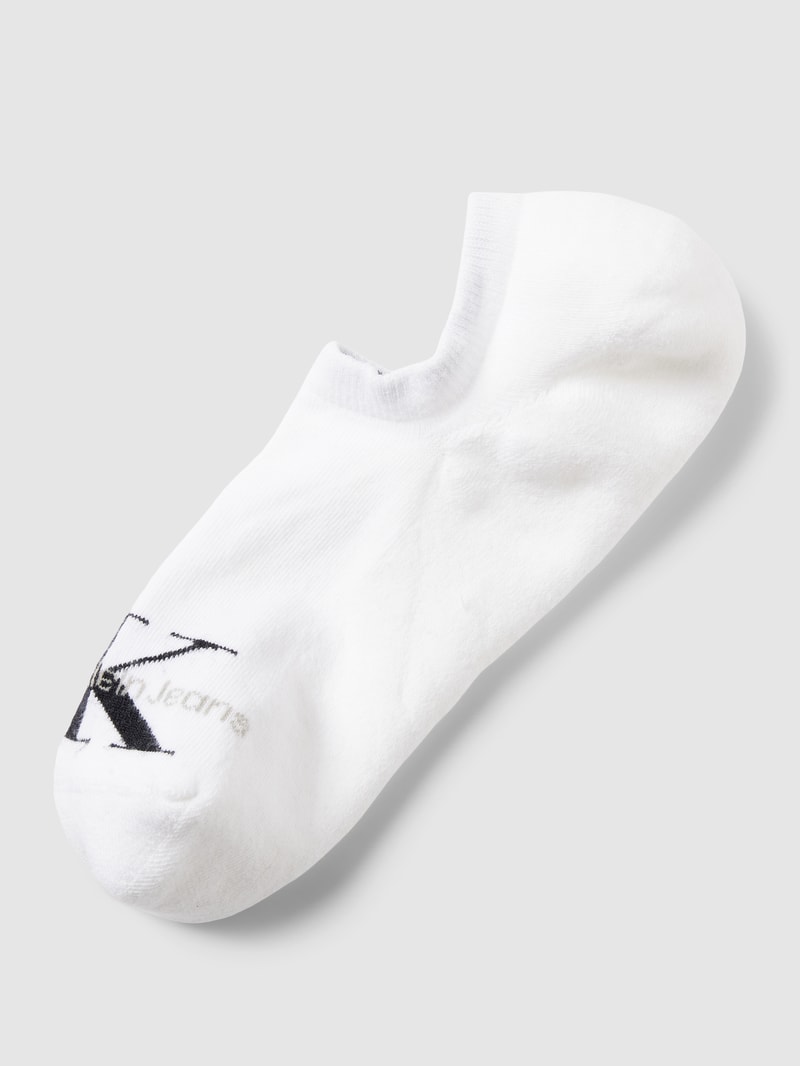 Sneakersocken mit Label-Print Modell 'MEN FOOTIE' in weiss