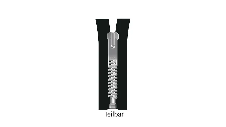 YKK Reißverschluss teilbar mit Metallkette - 50 cm 580 - schwarz