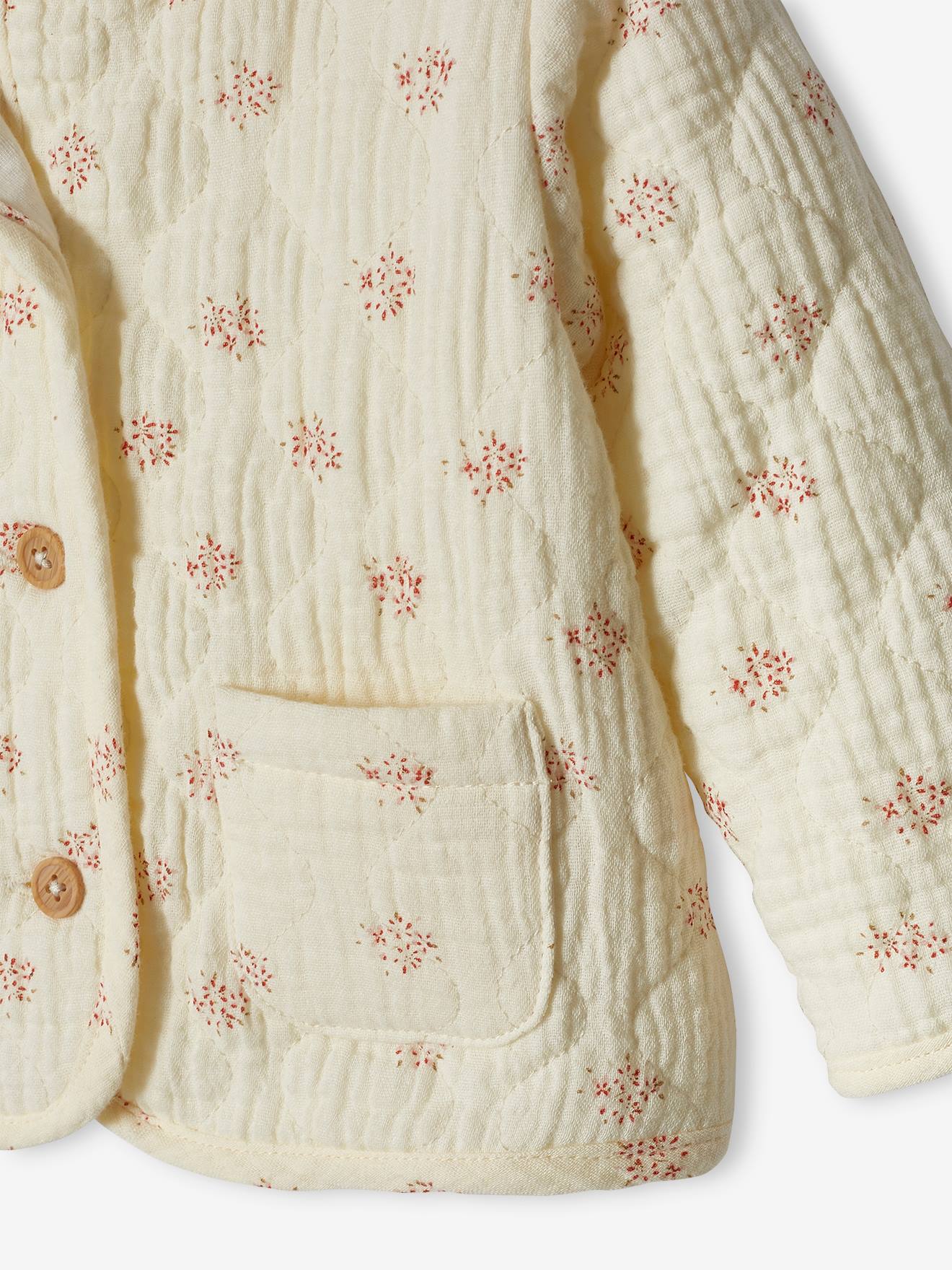 Veste bébé en gaze de coton écru