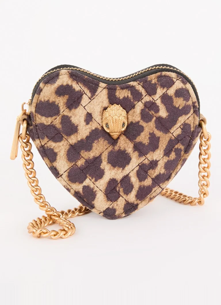 Kurt Geiger Micro Heart Leopard Print Crossbody Bag