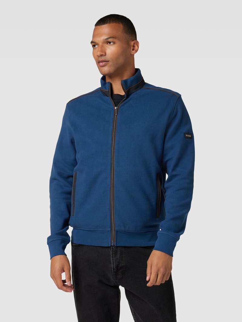 Sweatjacke mit Reißverschluss in marineblau