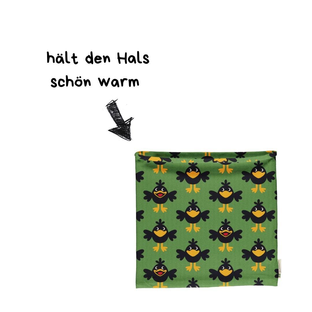 Maxomorra Multifunktionstuch Maxomorra Scarf Tube CROW, Schlauchschal mit Rabenprint aus Bio-Baumwolle