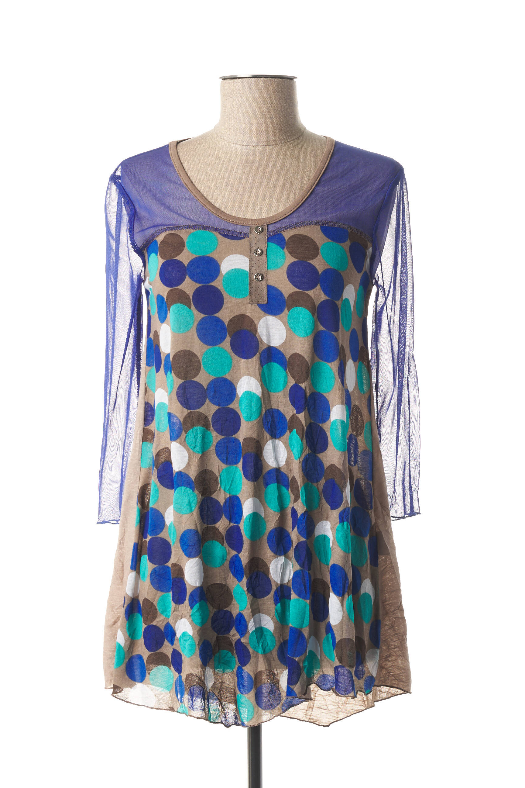 Multiples Tuniquemanchelongue Femme couleur bleu
