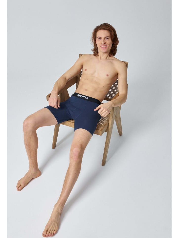 SNOCKS Lange Boxershorts 6 Stück in Mix (Rot/Olive/Blau) günstig kaufen
