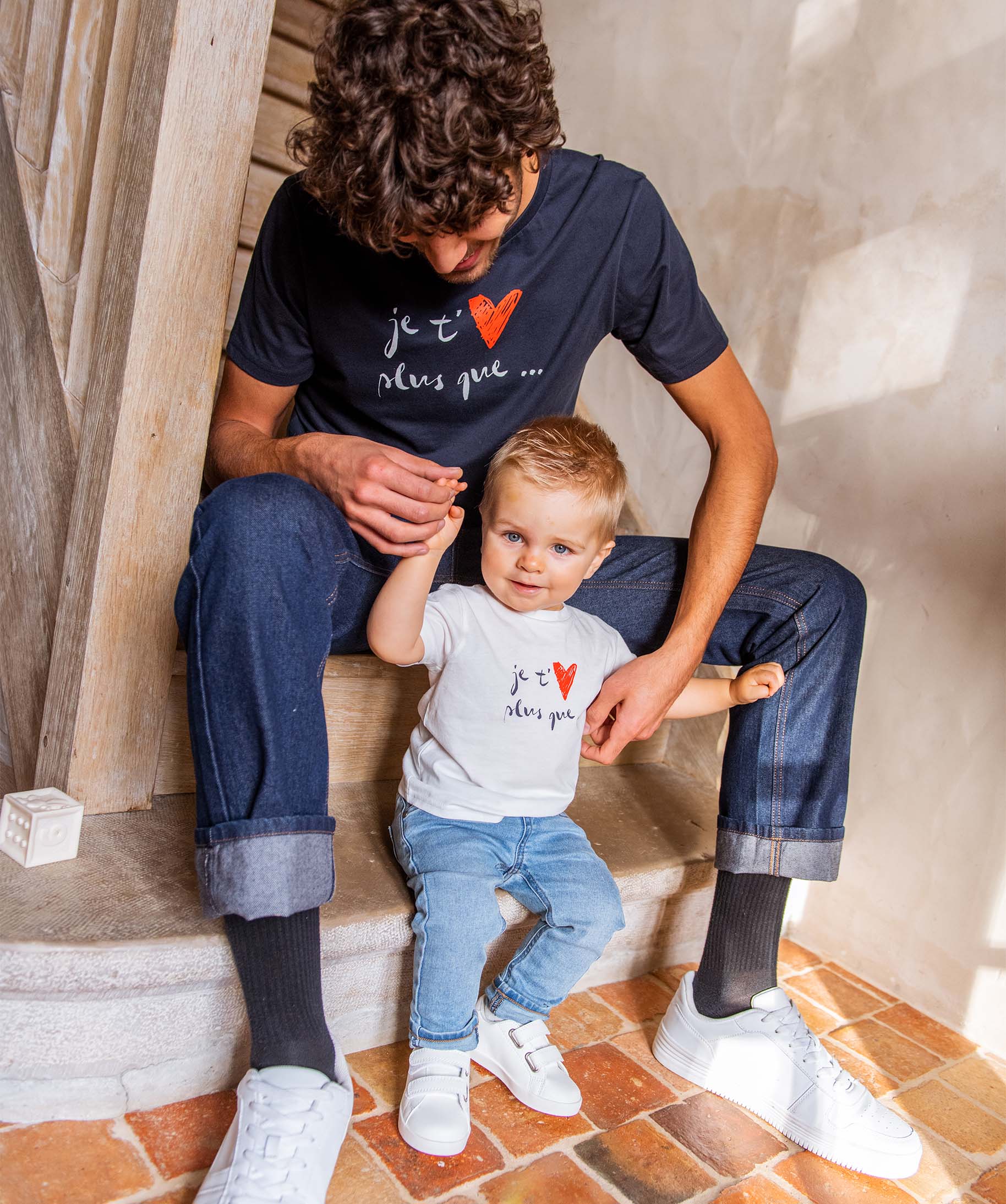 Tee-shirt bébé à manches courtes avec inscription ecru | GEMO