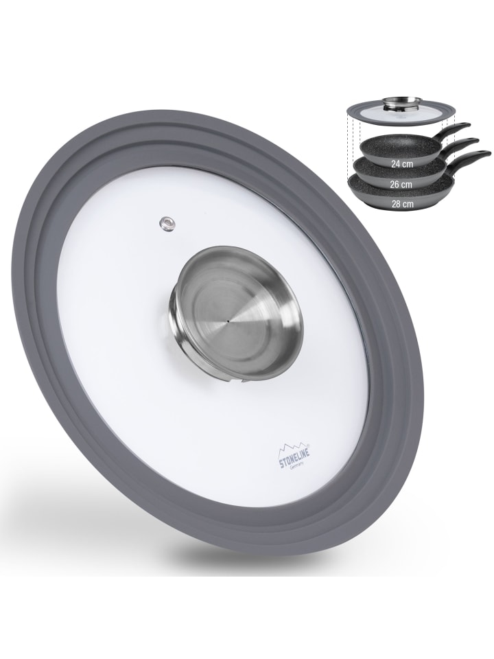 Stoneline Universal Glasdeckel mit Aroma-Funktion in Grau | 24,26,28cm günstig kaufen onesize