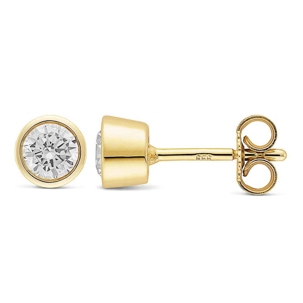 FAVS Boucles d'oreilles à fermoir à poussette 375 Or jaune Boucles d'oreilles