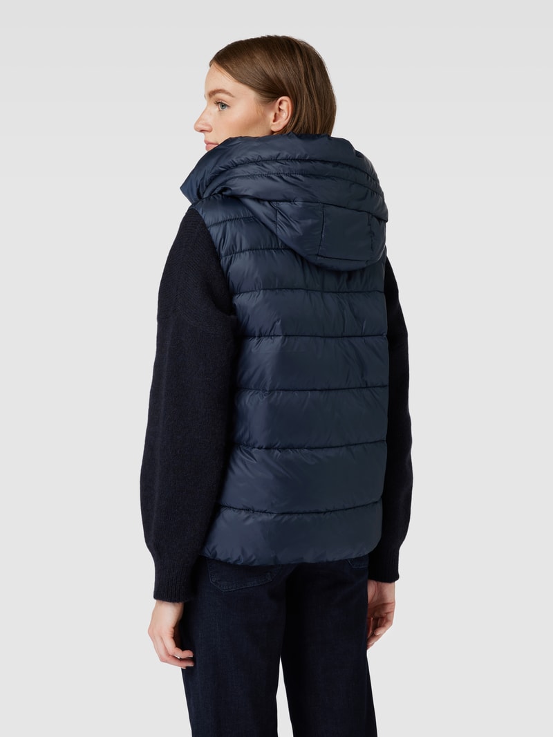 Oversized Steppweste mit Reißverschlusstaschen in marineblau