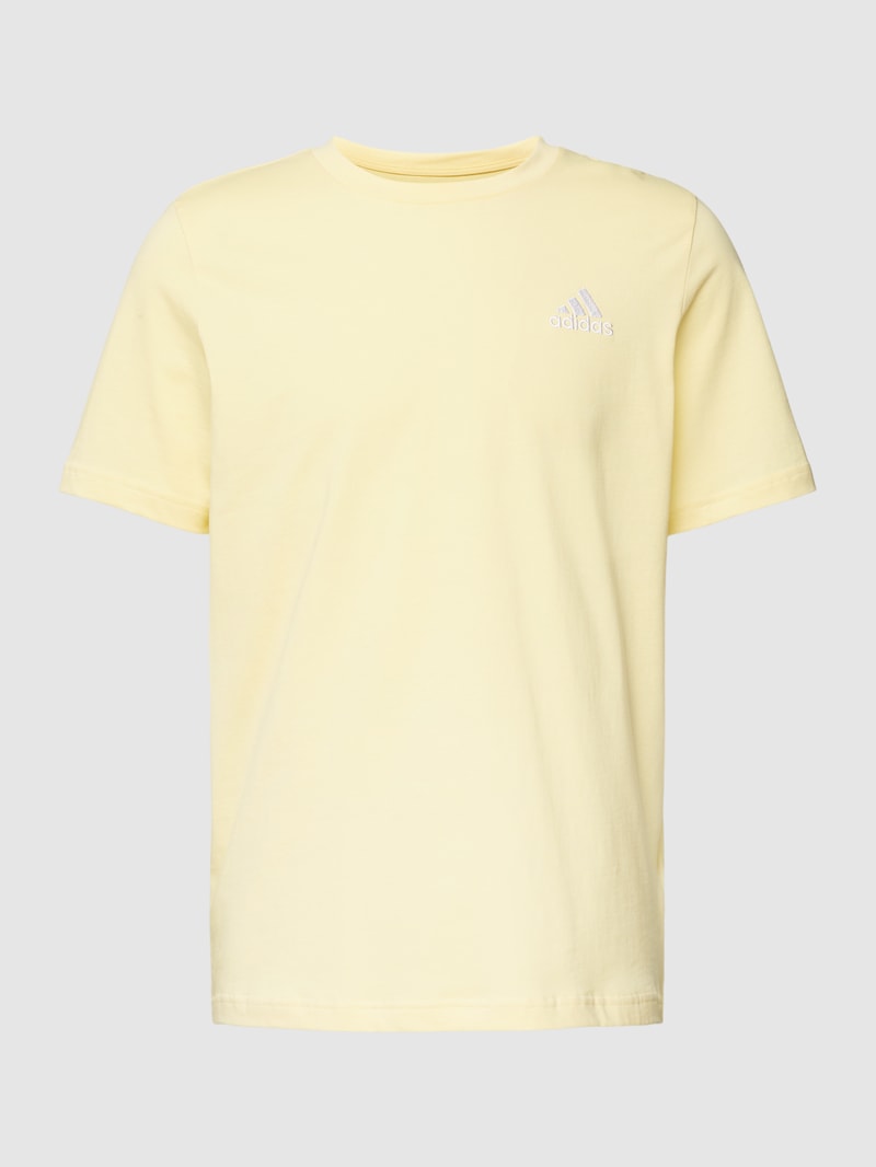 T-Shirt mit Logo-Stitching in gelb