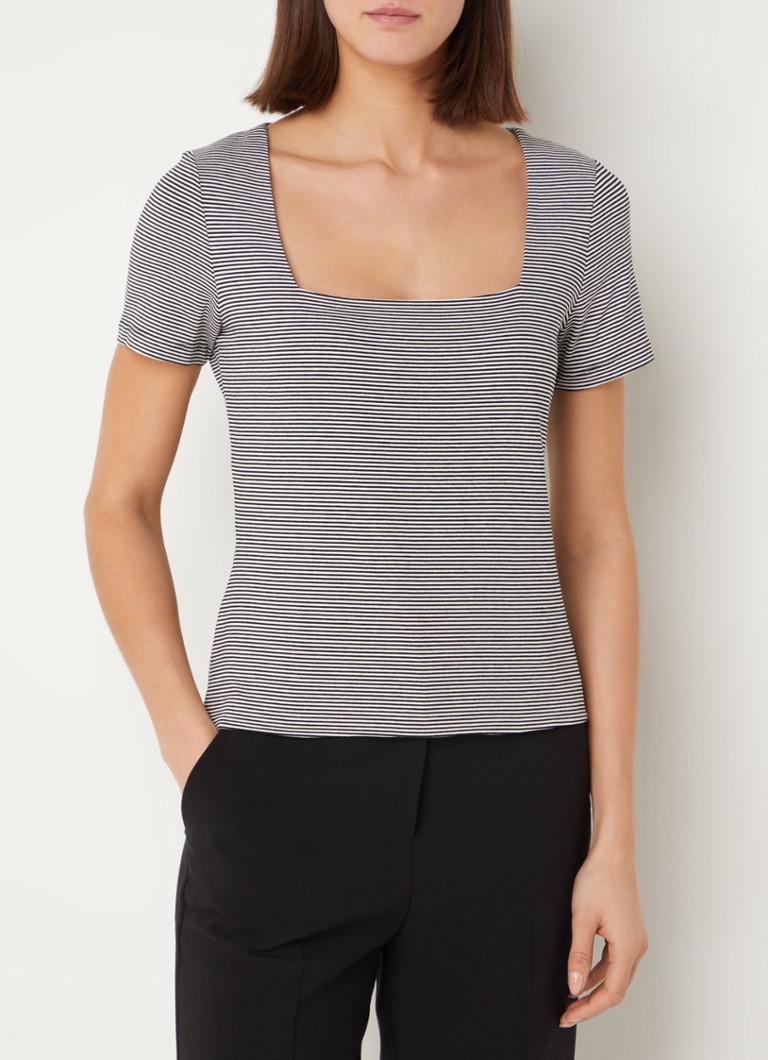 LKBennett Tasha top with stripe print