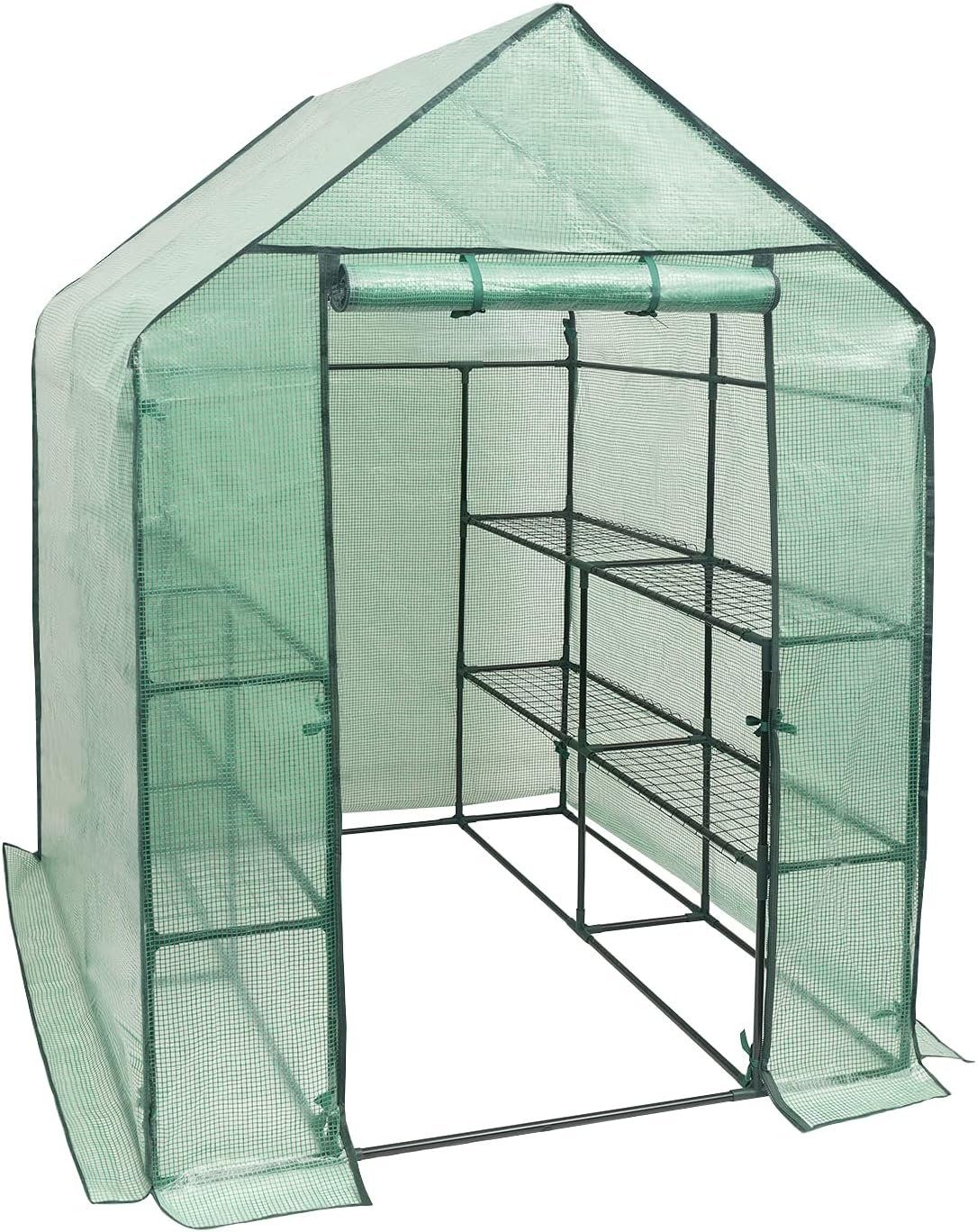 Woltu Gewächshaus, PE halbtransparent wasserdicht wetterfest 130 g/m²