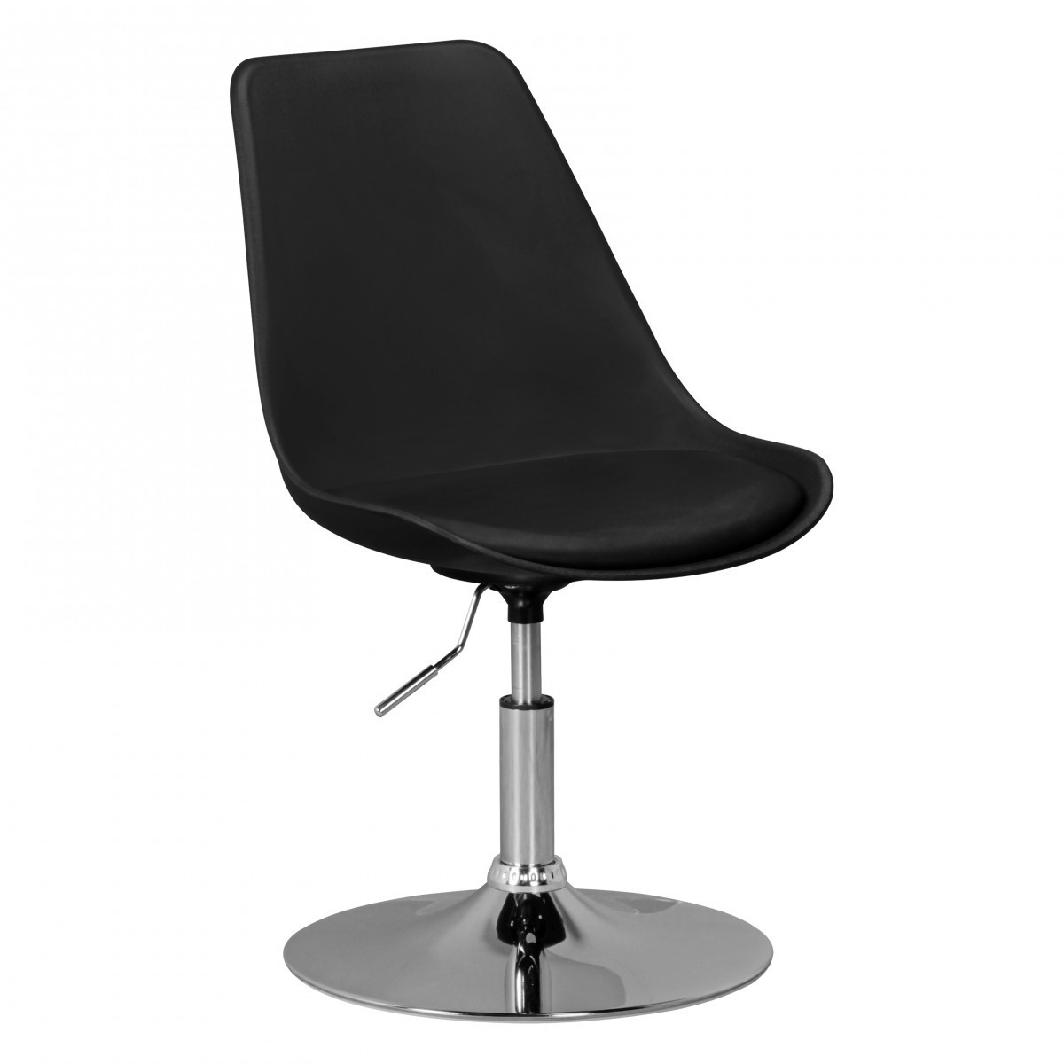 Amstyle KORSIKA | Drehsessel Esszimmerstuhl Kunstleder Schwarz | Drehstuhl höhenverstellbar | Drehhocker Wartezimmerstuhl