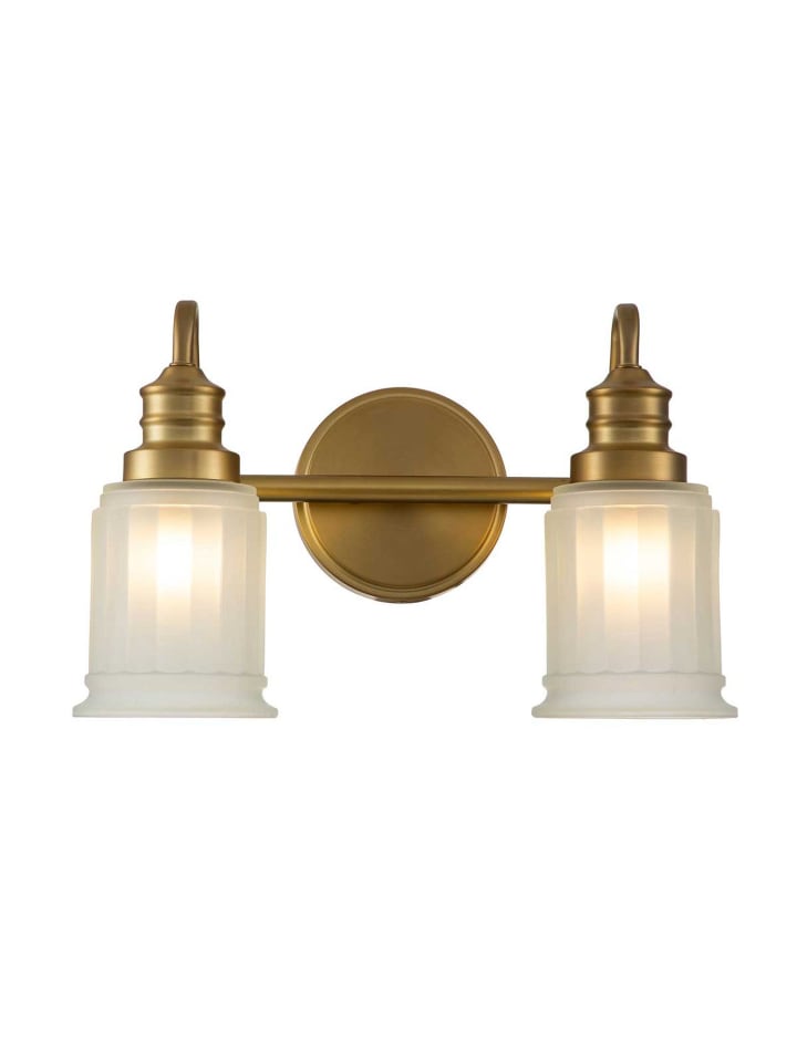 Licht-Erlebnisse Wandlampe EEK B in Messing gebürstet Weiß günstig kaufen onesize