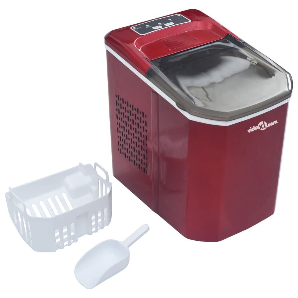 vidaXL Eiswürfelmaschine Eiswürfelbereiter Rot 1,4 L 15 kg / 24 h
