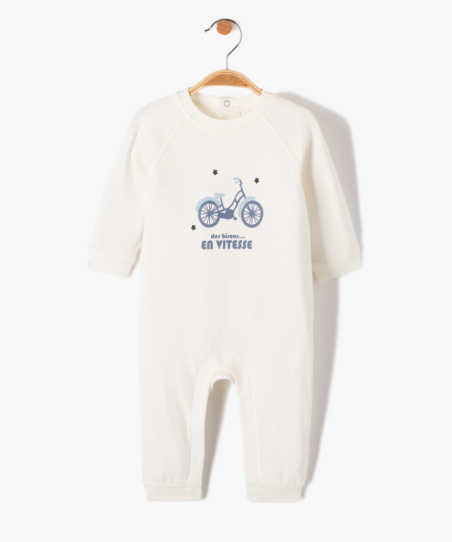Pyjama sans pieds bébé en jersey ecru | GEMO