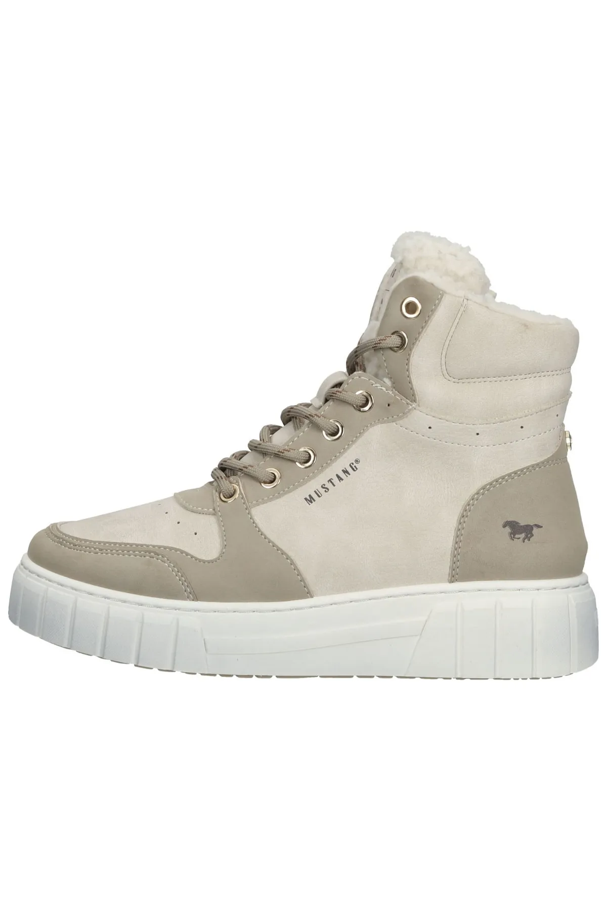 Mustang  Stiefelette - Ecru - Flacher Absatz