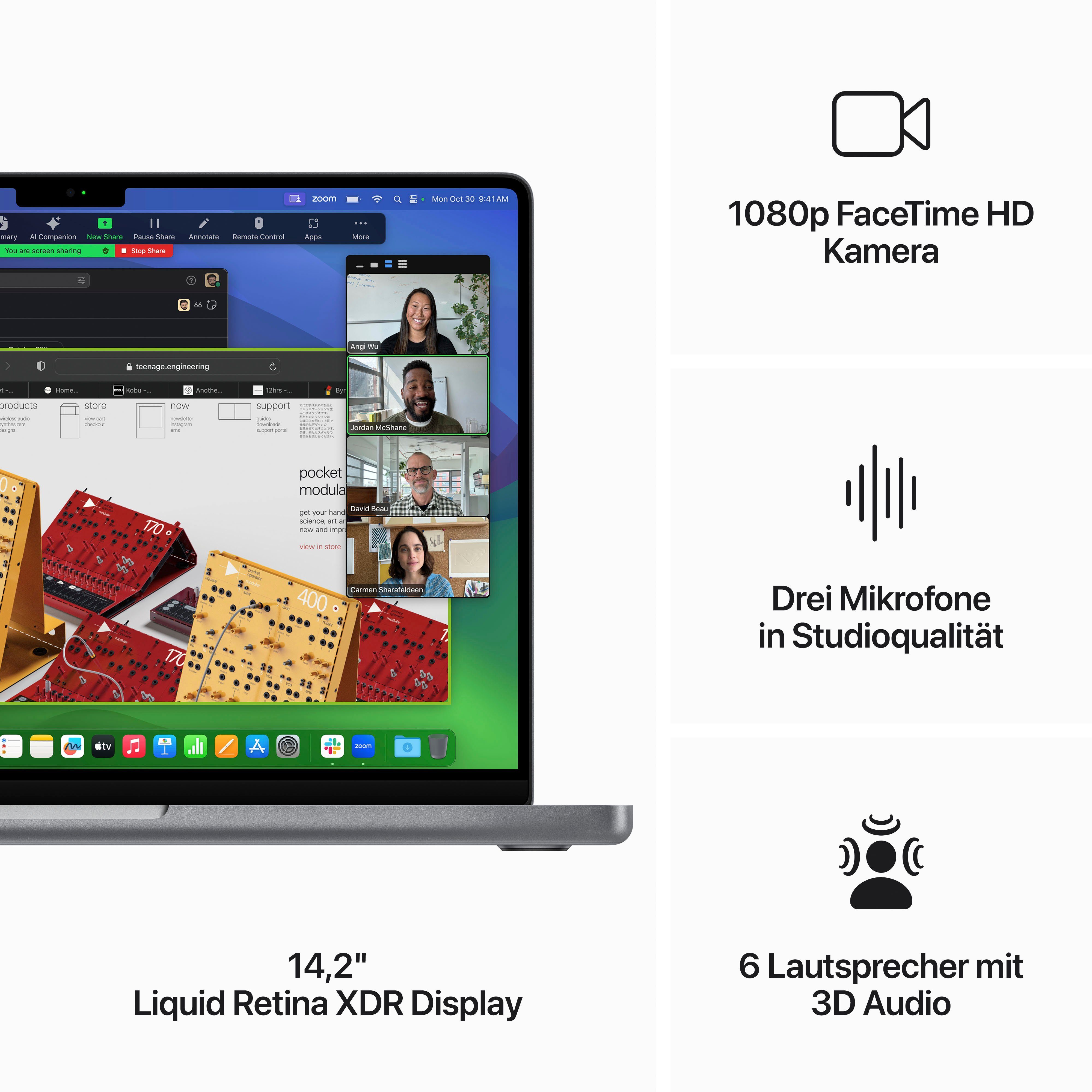 Apple MacBook Pro 14'' Notebook (35,97 cm/14,2 Zoll, Apple M3, 10-Core GPU, 512 GB SSD)