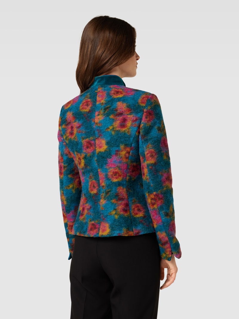 Blazer mit Stehkragen in petrol
