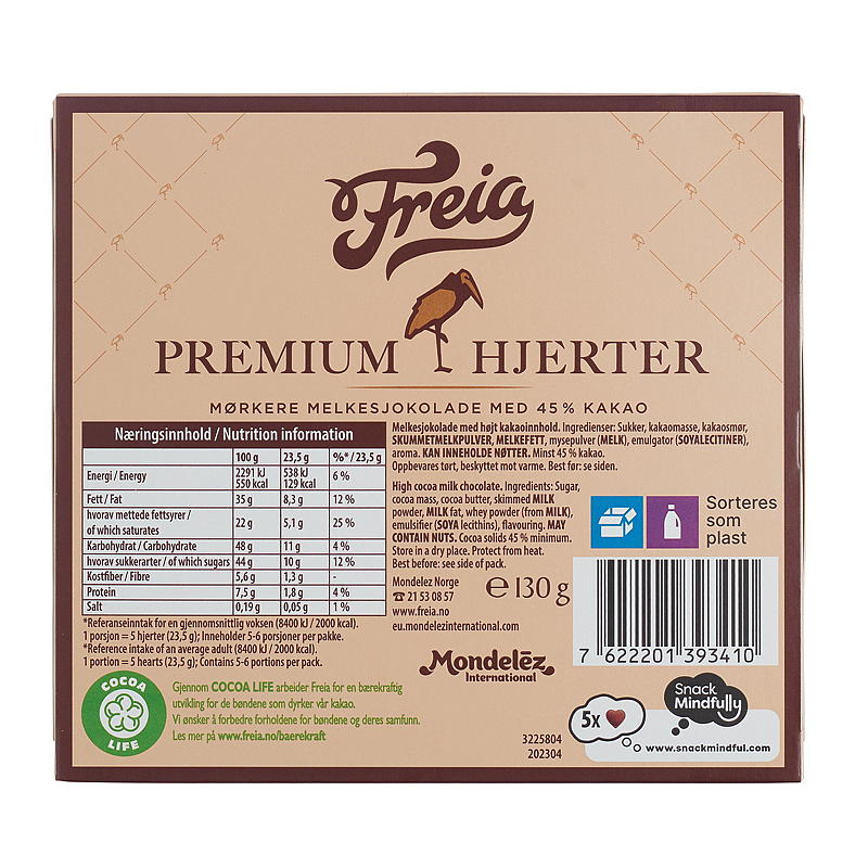 Freia Premium hjerter 130 g