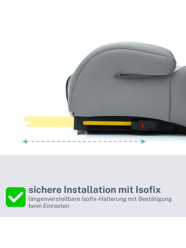fillikid Sitzerhöhung mit verlängerbarer Isofix i-size Exklusiv in Grau günstig kaufen onesize