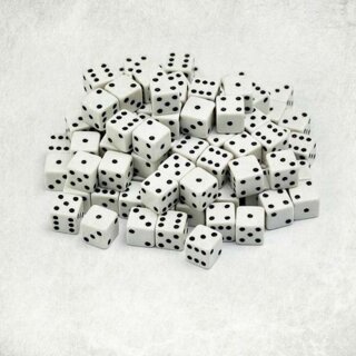 Mini Battle Dice 100x White 7mm