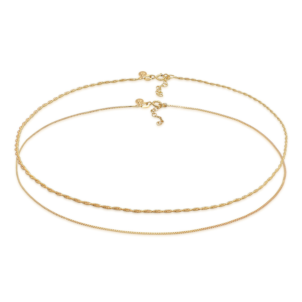 Elli PREMIUM Elli PREMIUM Collier Ensemble tour de cou pour femmes Solitaire Trend avec pierre collier